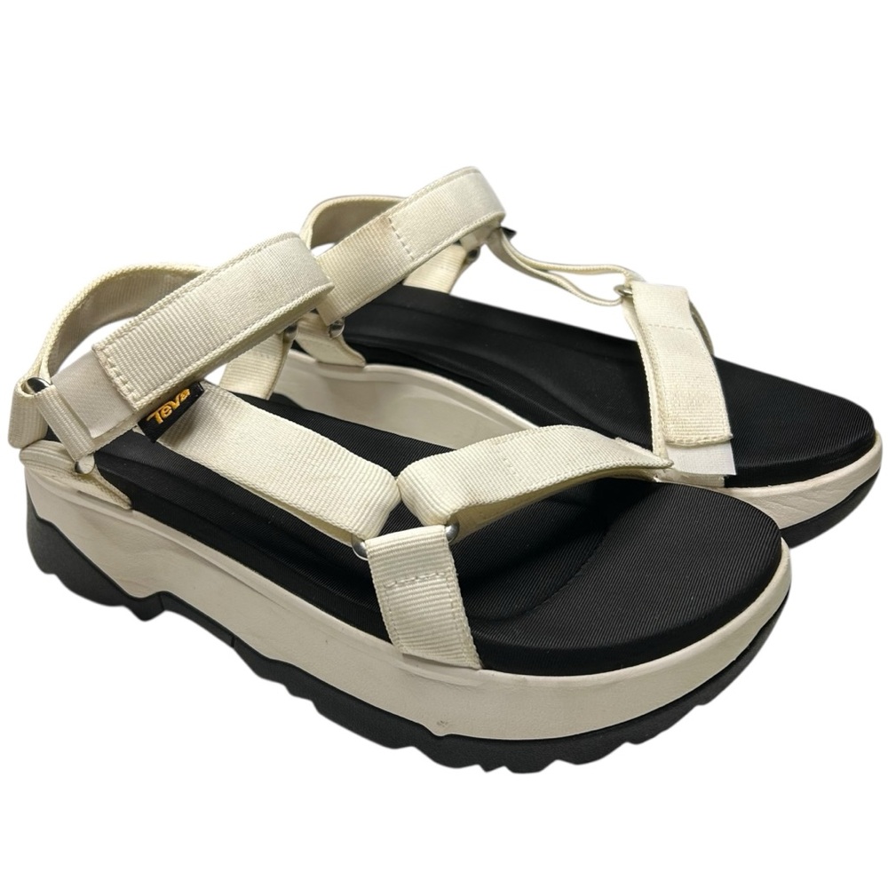 Teva Jadito Universal Platform Sandals White Black Chunky Sport Sz 9 - Picture 2 of 16